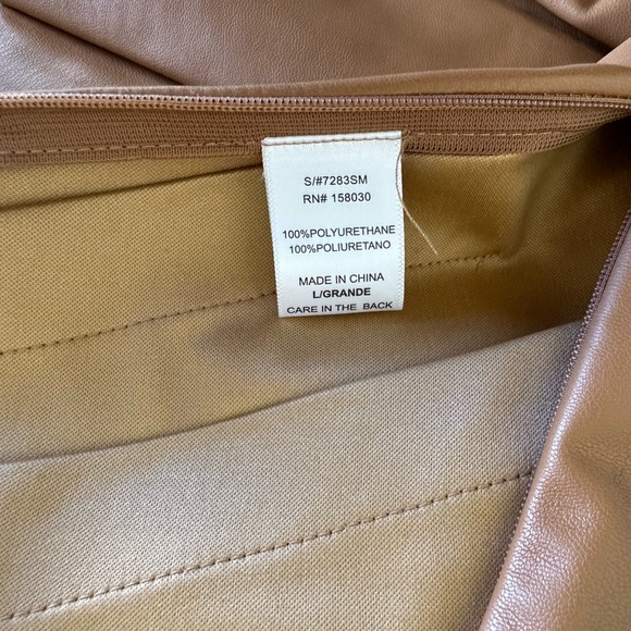 Pleated Pleather Skirt  | Women’s Size L | Color Cognac | By Love Tree - Picture 7 of 7